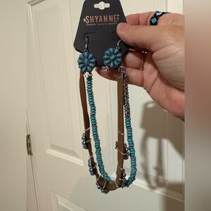 Shyanne Turquoise and Silver Necklace Set